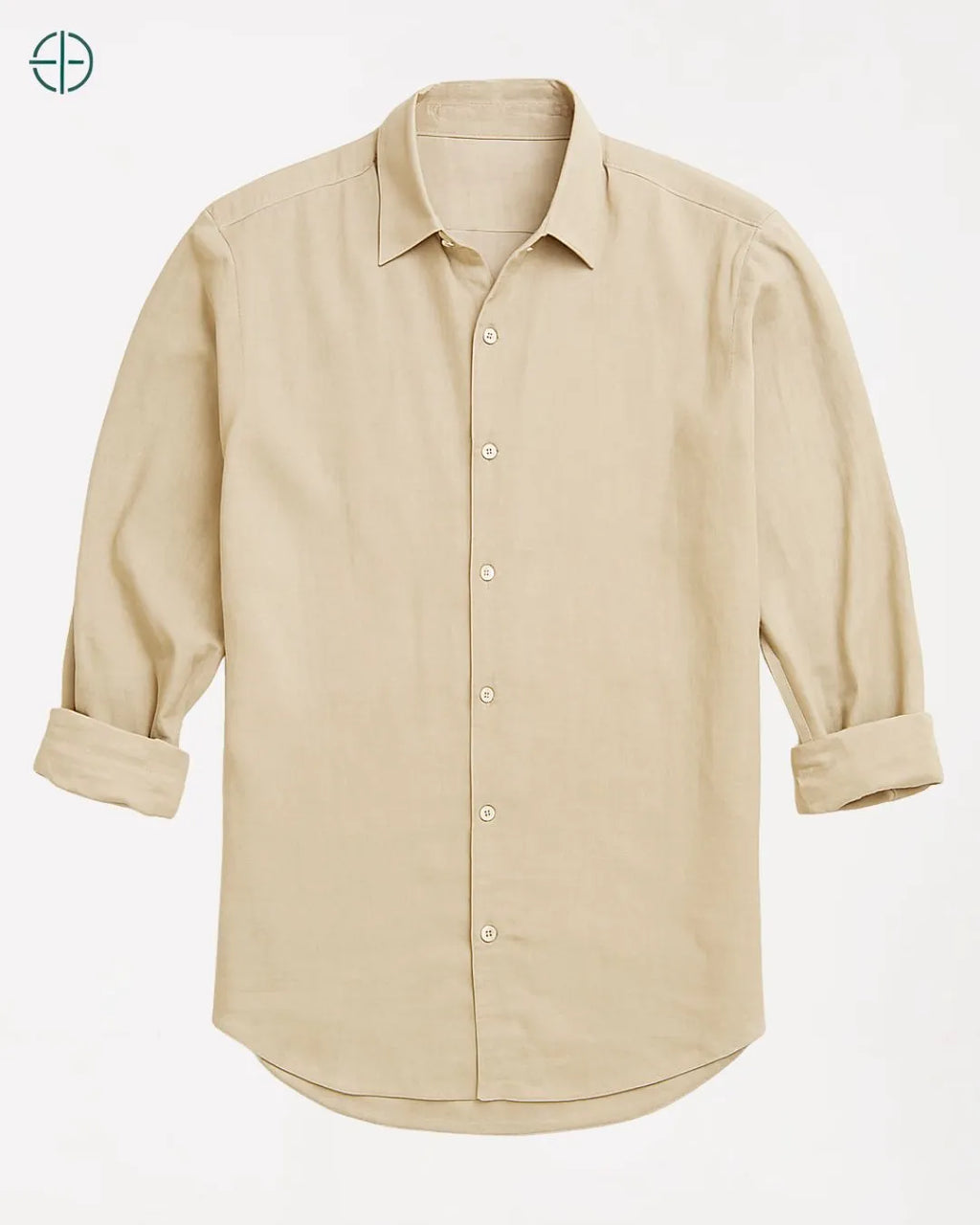 Camisa 100% Viscolinho Masculina Manga Longa Creme | Rest Money™