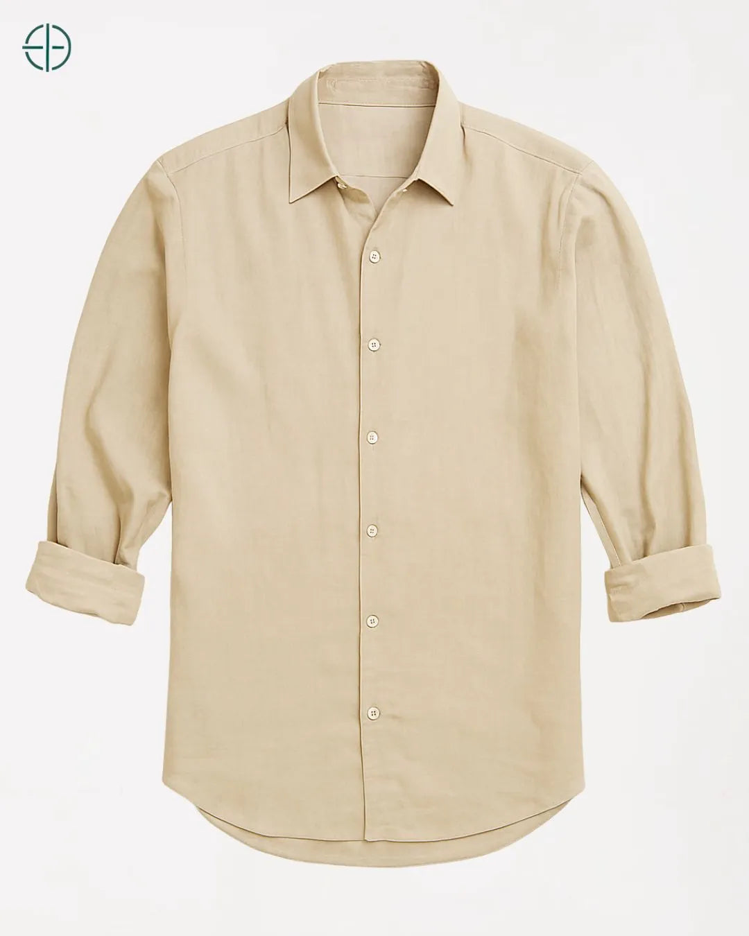 Camisa 100% Viscolinho Masculina Manga Longa Creme | Rest Money™