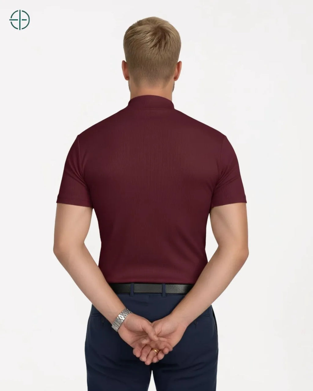 Camisa Masculina Canelada Gola Alta Vermelho | Rest Money™