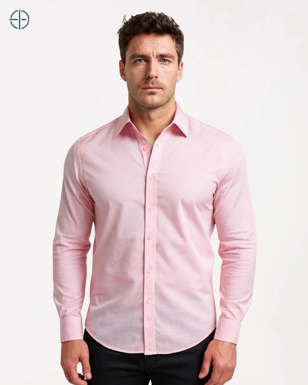 Camisa Social Masculina Slim Fit Manga Longa Rosa | Rest Money™