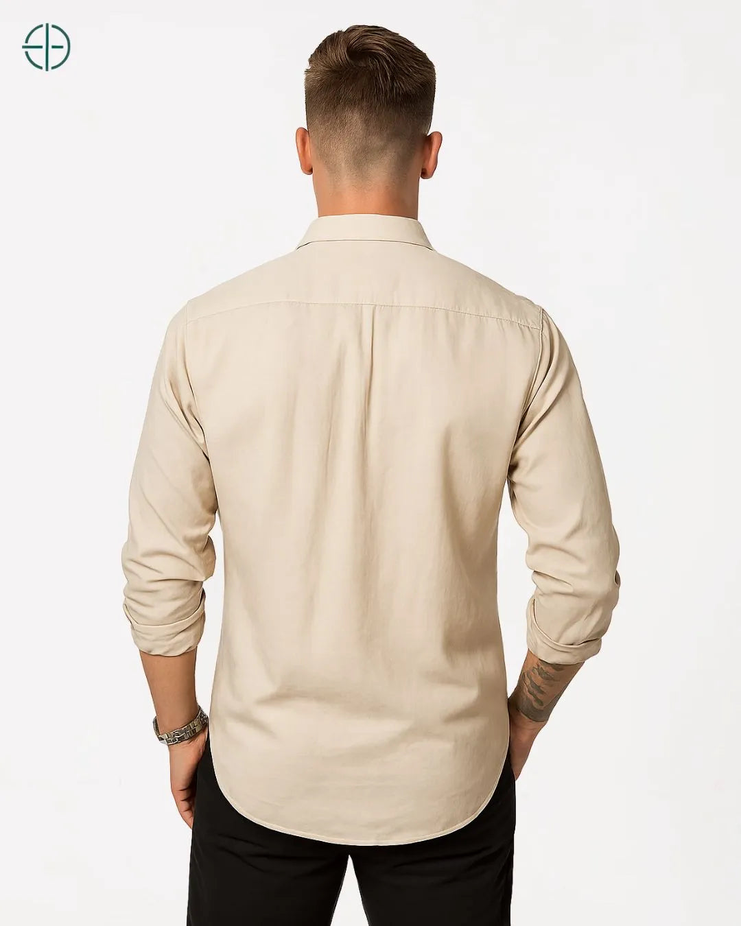 Camisa 100% Viscolinho Masculina Manga Longa Creme | Rest Money™