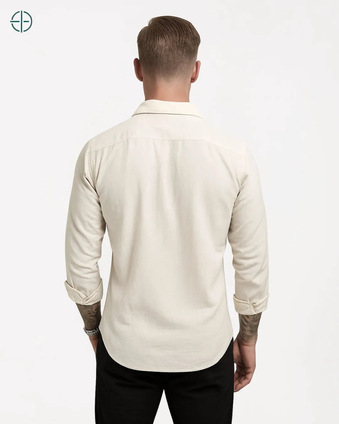 Camisa 100% Viscolinho Masculina Manga Longa Branco | Rest Money™