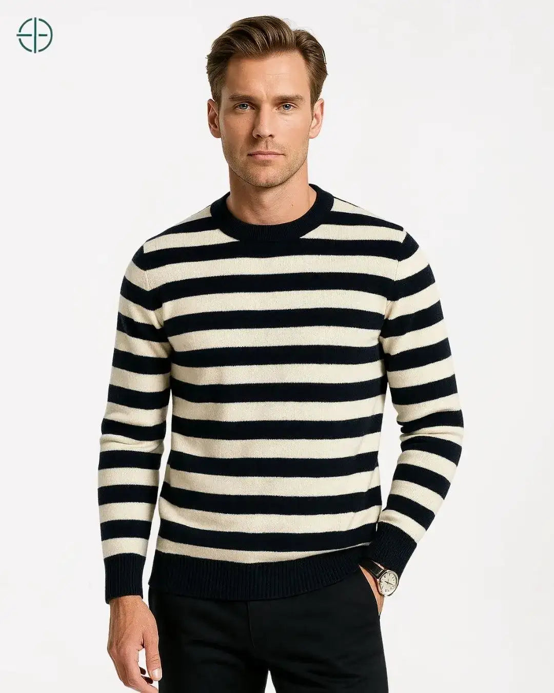 Suéter 100% Caxemira Listrado Old Money | Rest Money™