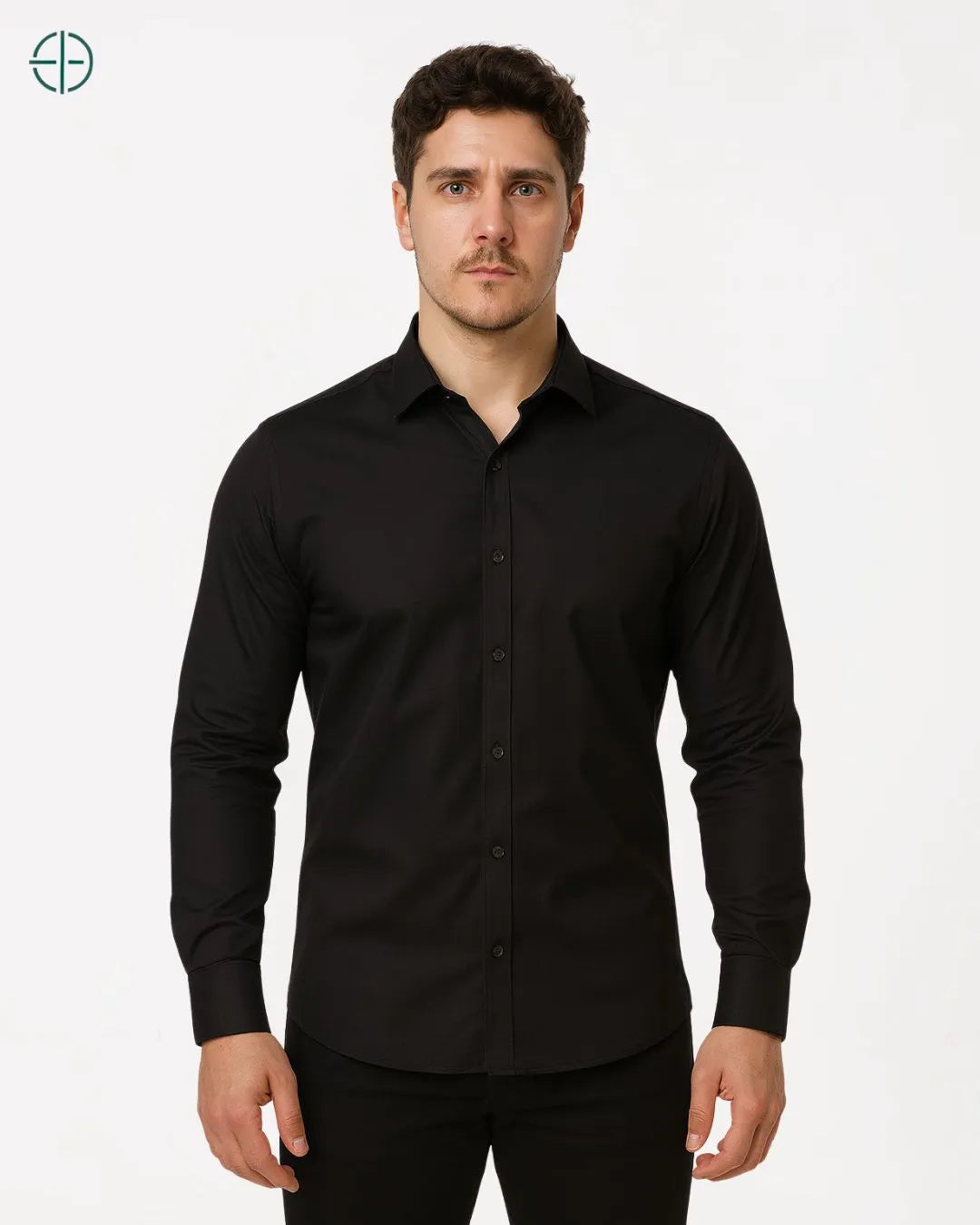 Camisa Social Masculina Slim Fit Manga Longa Preto | Rest Money™