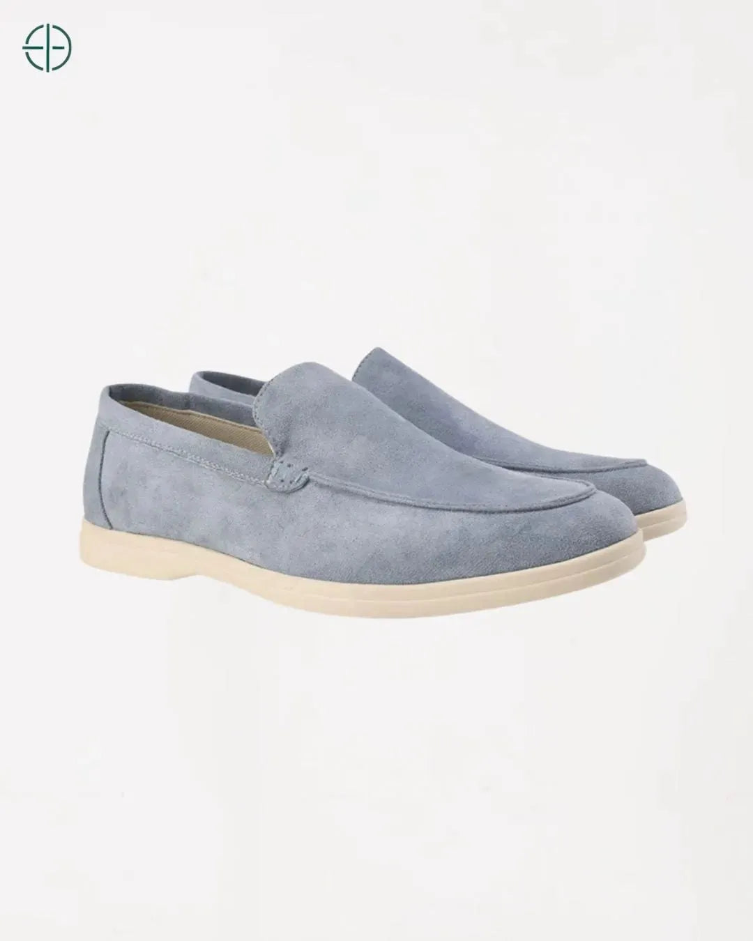 Mocassim de Camurça Old Money Azul Neblina | Rest Money™