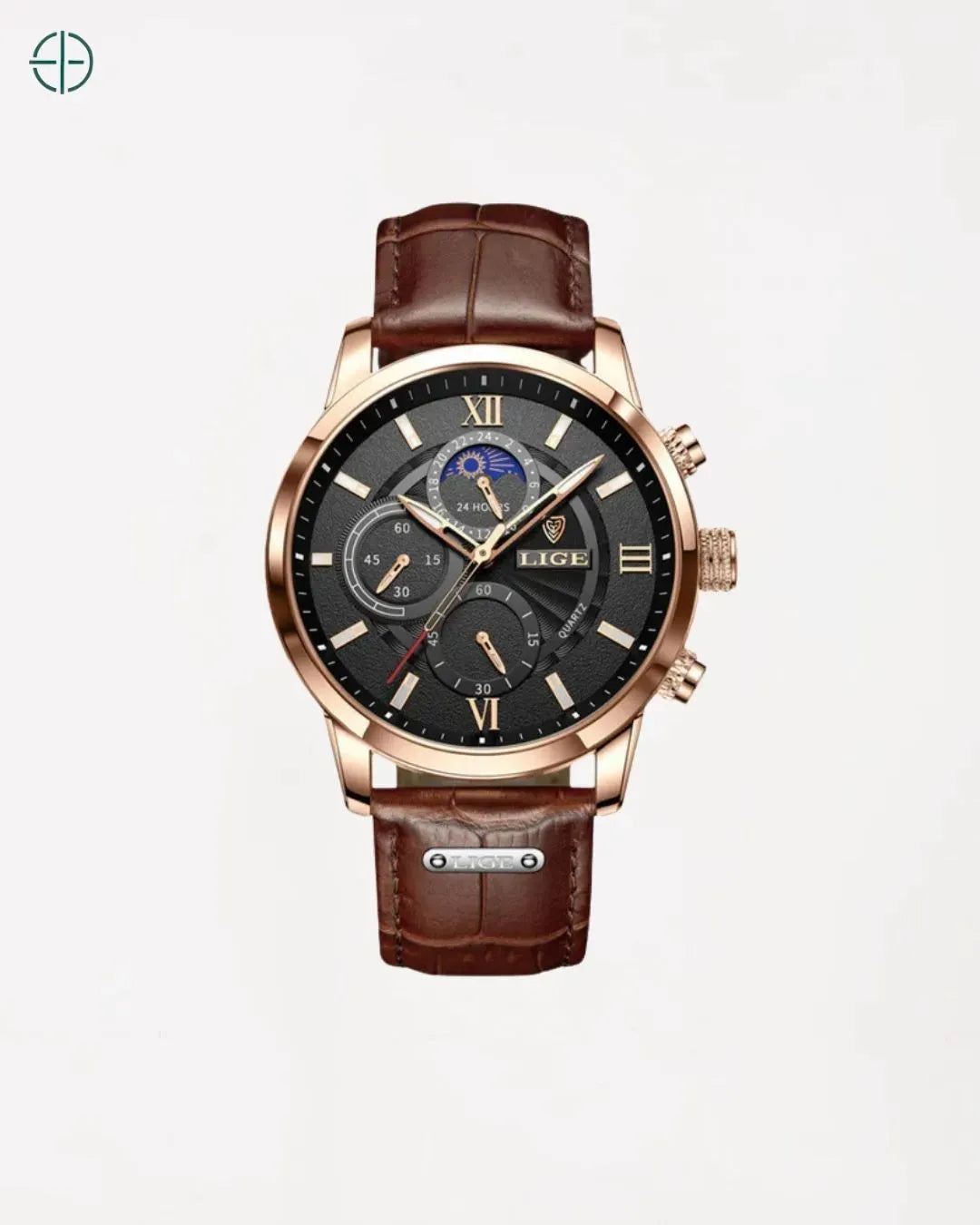 Relógio Clássico Lugano Marrom/Preto | Rest Money™
