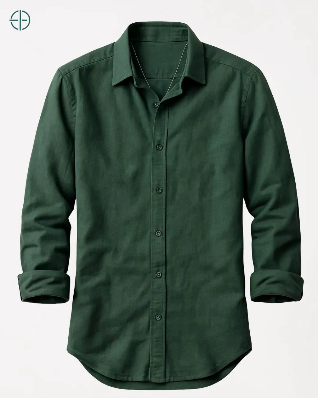 Camisa 100% Viscolinho Masculina Manga Longa Verde | Rest Money™