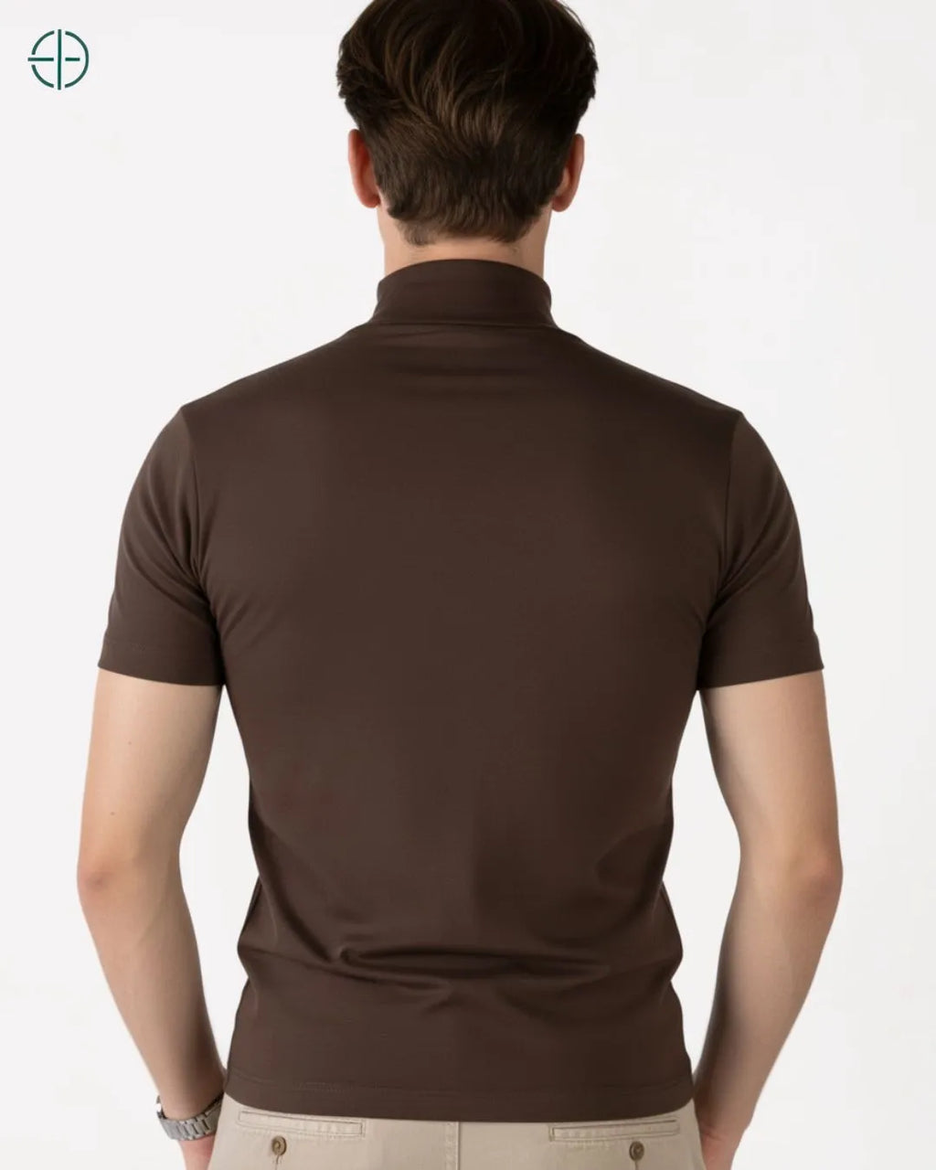 Camisa Masculina Canelada Gola Alta Marrom | Rest Money™