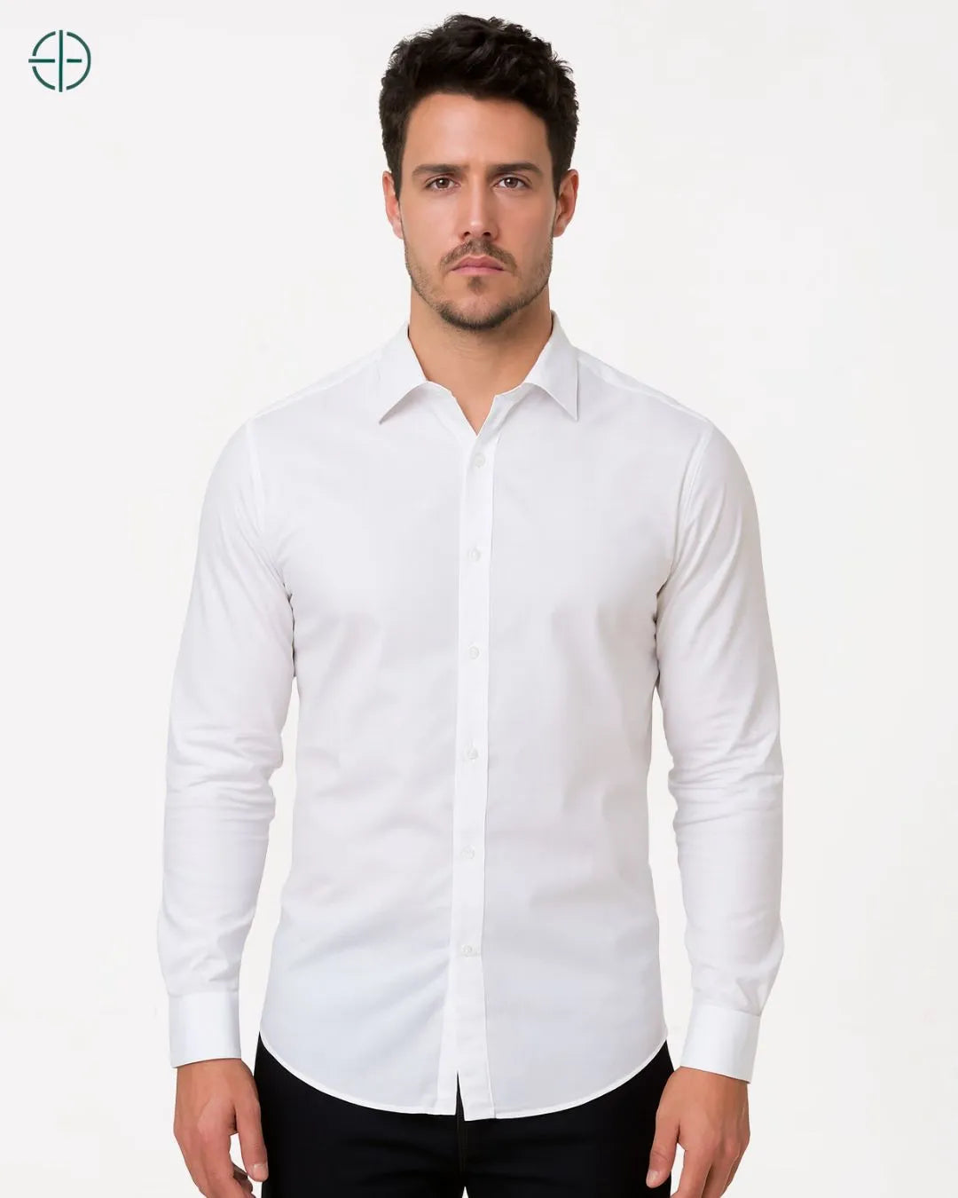 Camisa Social Masculina Slim Fit Manga Longa Branco | Rest Money™