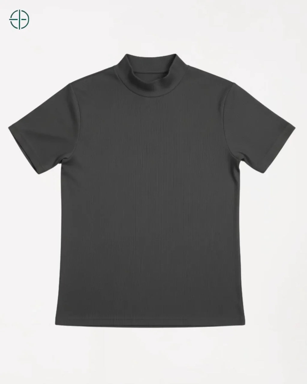 Camisa Masculina Canelada Gola Alta Cinza | Rest Money™