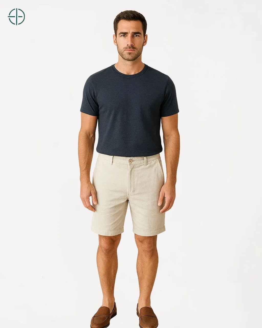 Bermuda 100% Linho Bege Masculina | Rest Money™