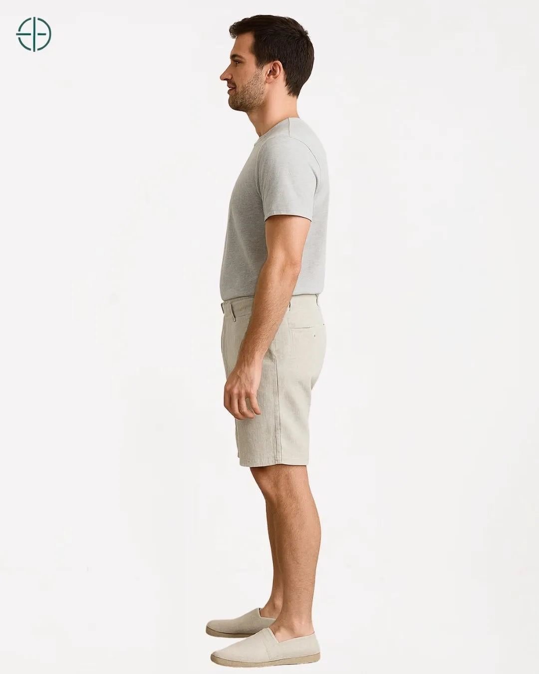 Bermuda 100% Linho Bege Masculina | Rest Money™