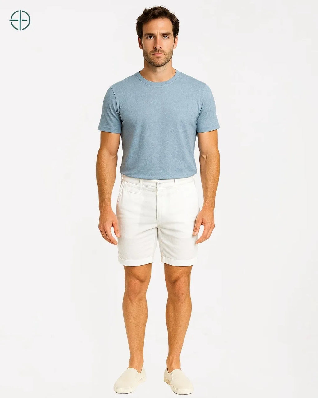 Bermuda 100% Linho Branco Masculina | Rest Money™