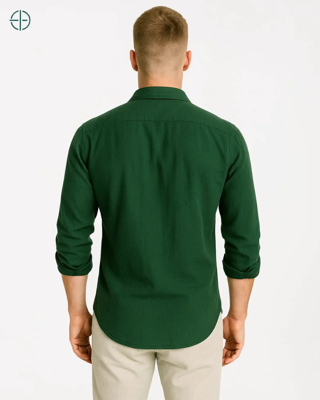Camisa 100% Viscolinho Masculina Manga Longa Verde | Rest Money™