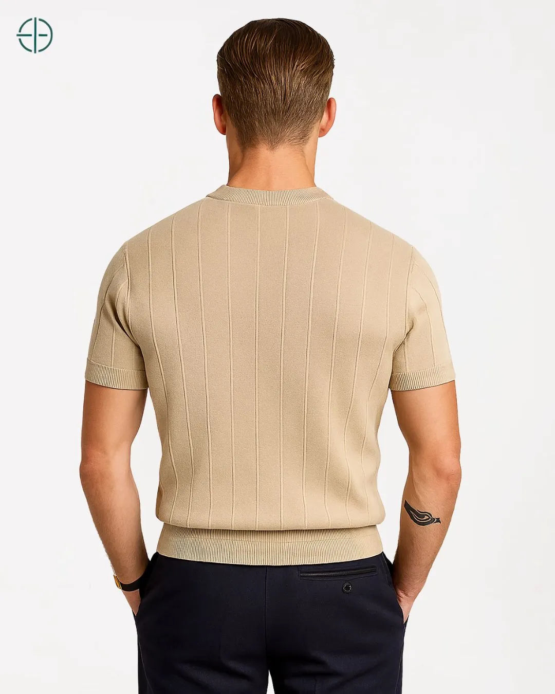 Camiseta Canelada Masculina Bege | Rest Money™