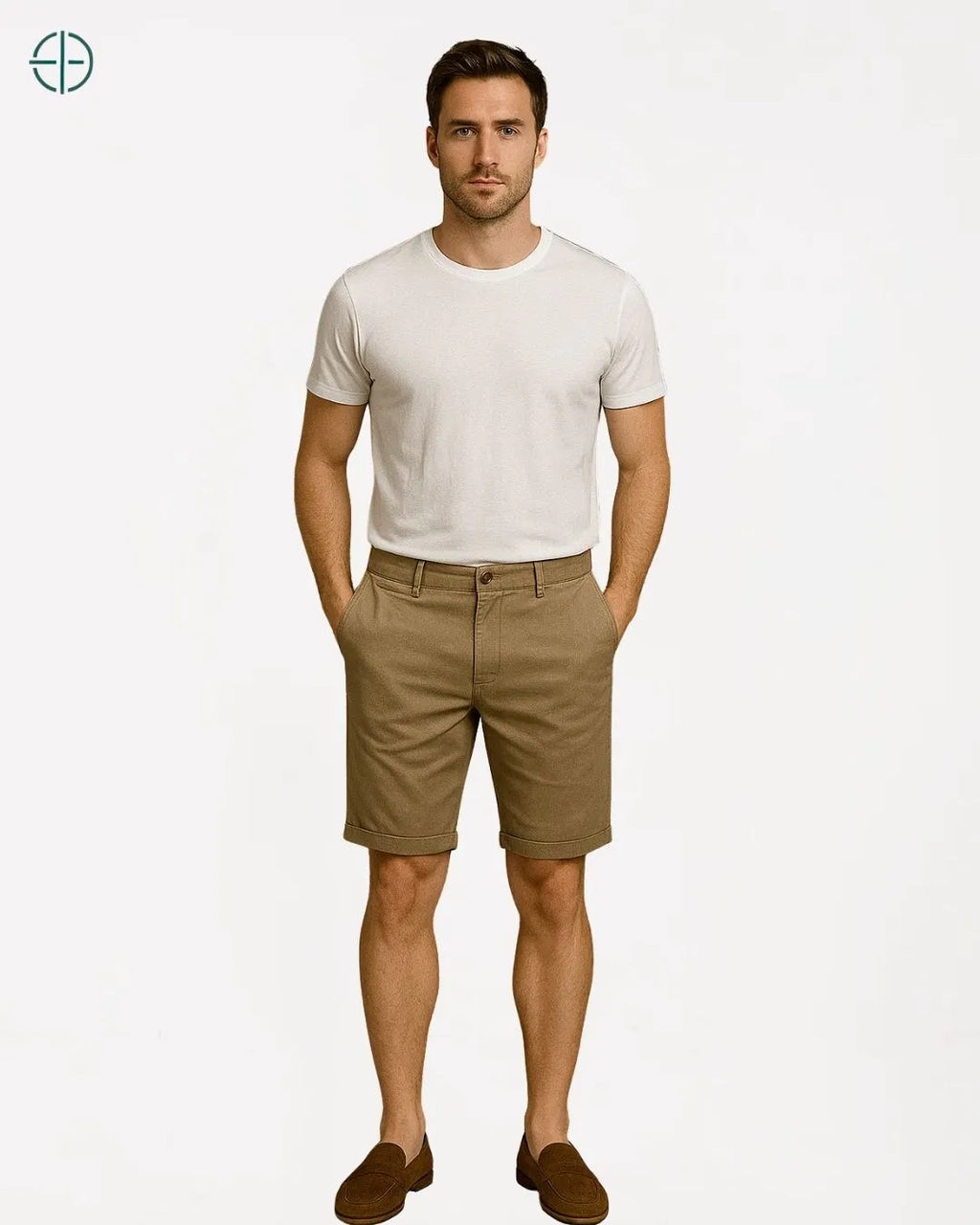 Bermuda 100% Linho Marrom Masculina | Rest Money™