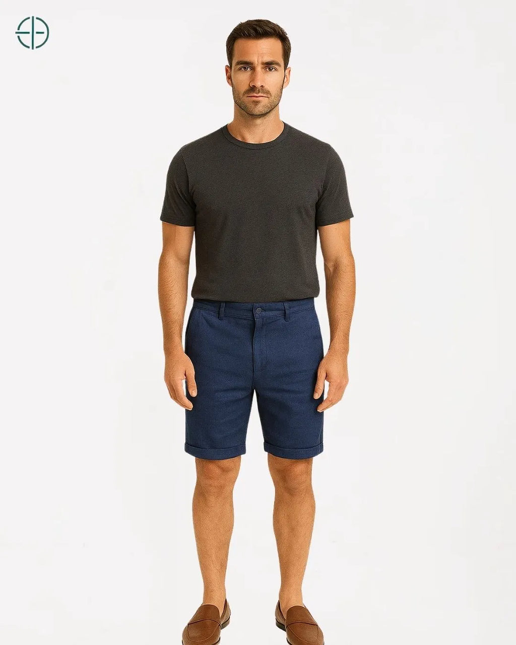 Bermuda 100% Linho Azul Masculina | Rest Money™