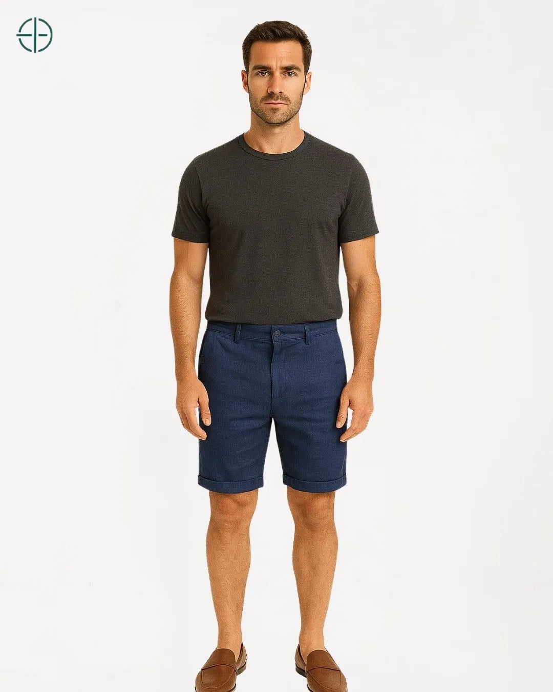 Bermuda 100% Linho Azul Masculina | Rest Money™