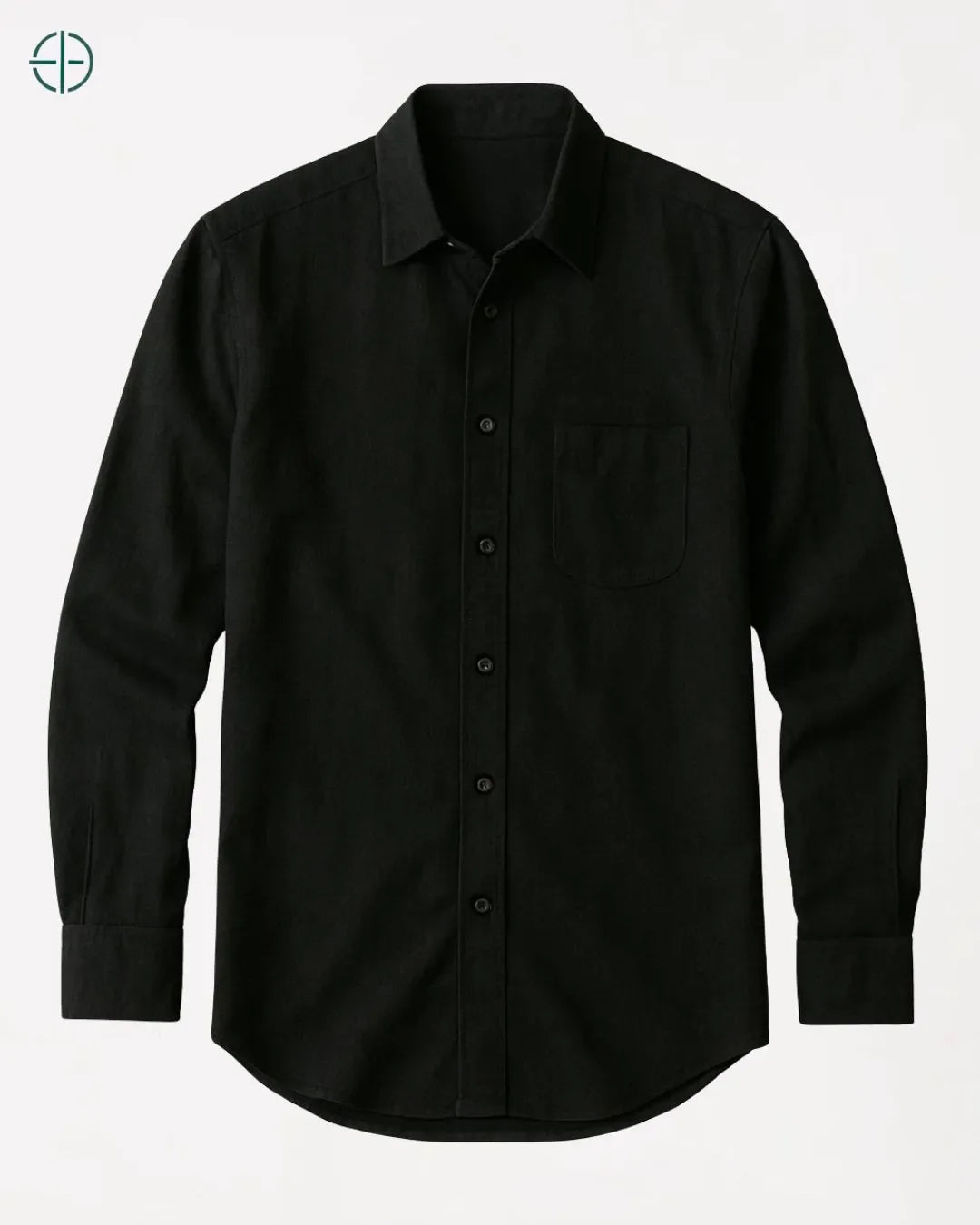 Camisa 100% Viscolinho Masculina Manga Longa Preto | Rest Money™
