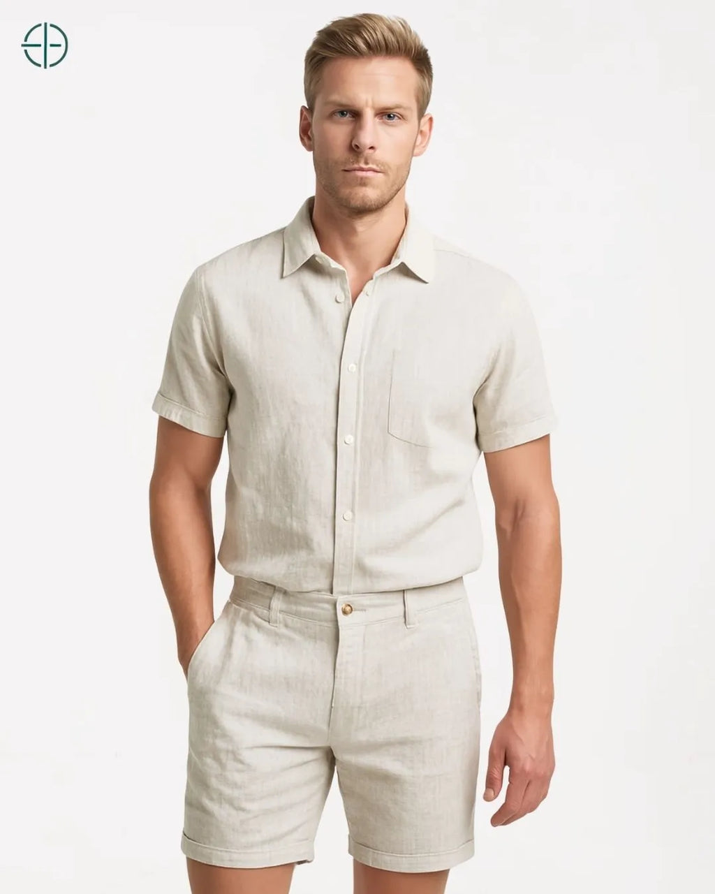 Bermuda 100% Linho Belga Masculino | Rest Money™