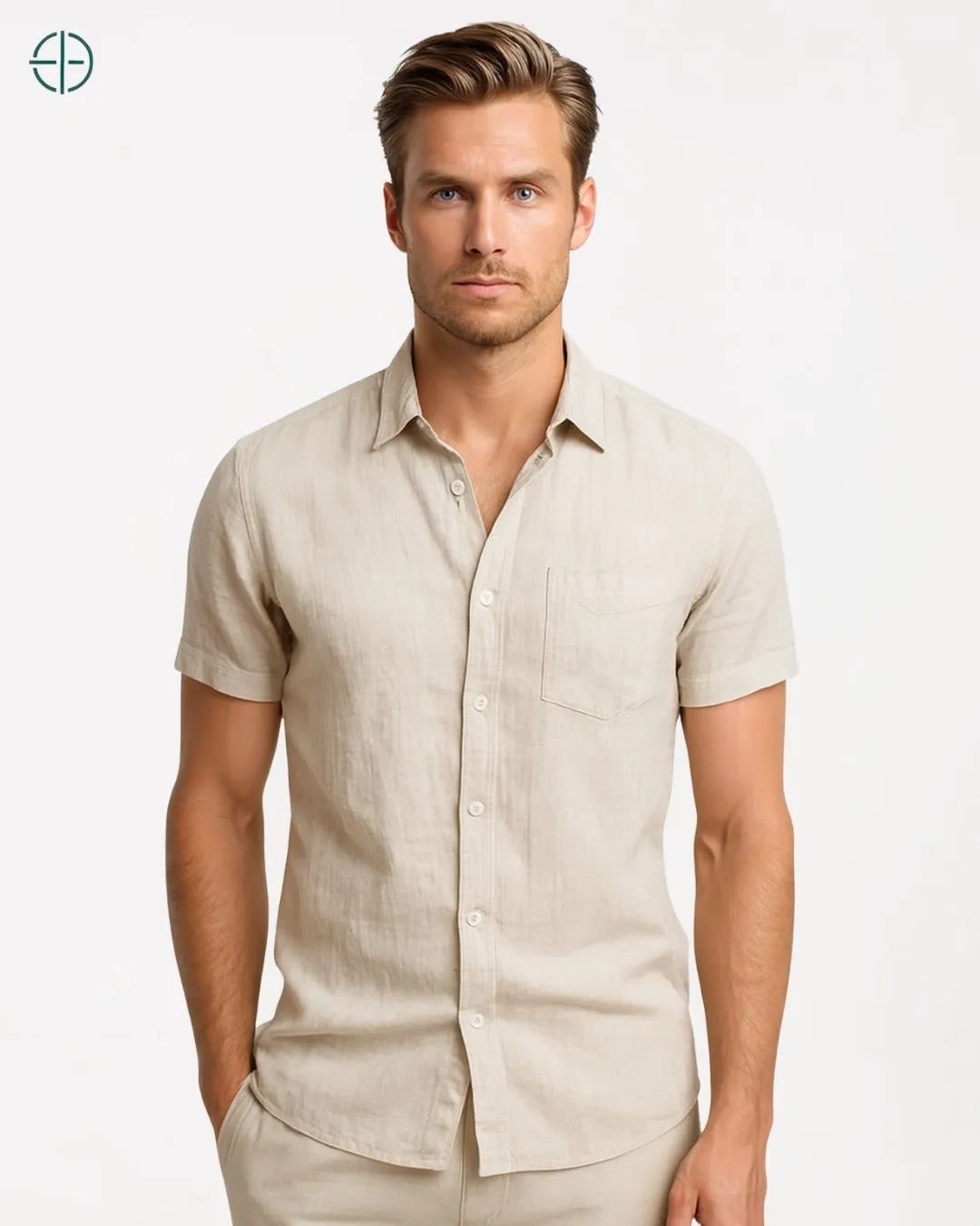 Camisa 100% Linho Belga Manga Curta | Rest Money™