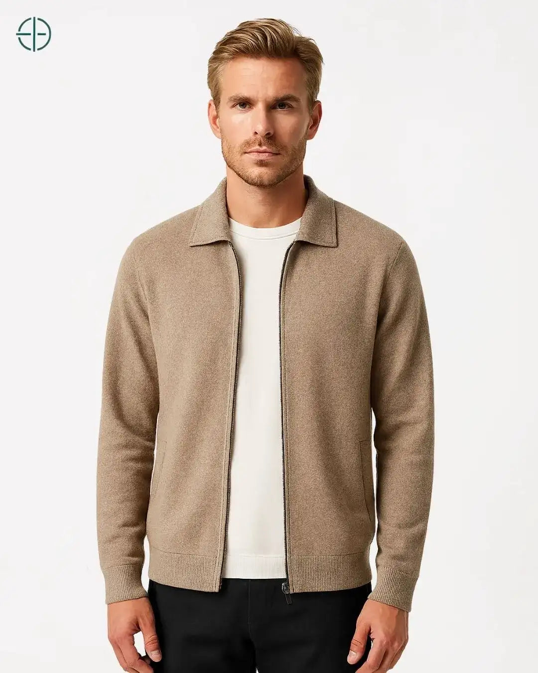 Cardigan Lapela 100% Caxemira Masculino | Rest Money™