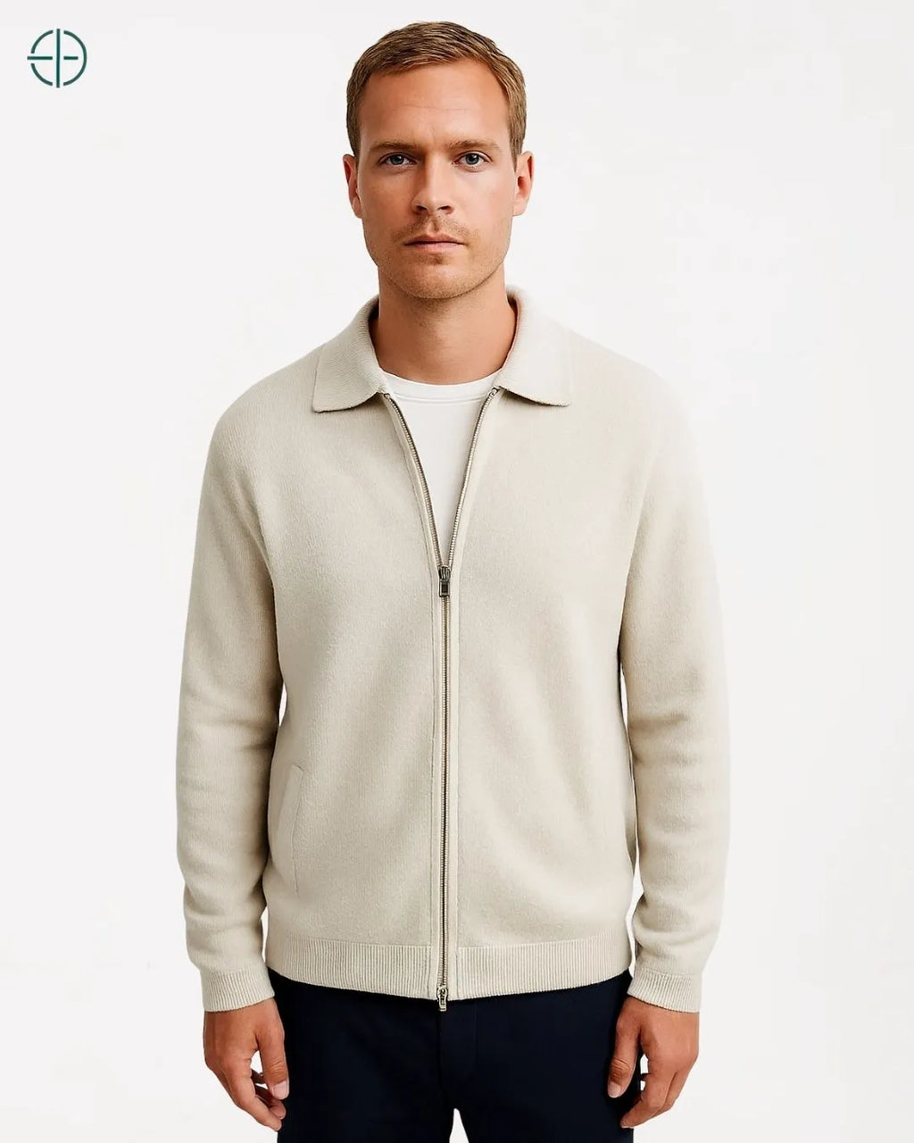 Cardigan Lapela 100% Caxemira Masculino | Rest Money™