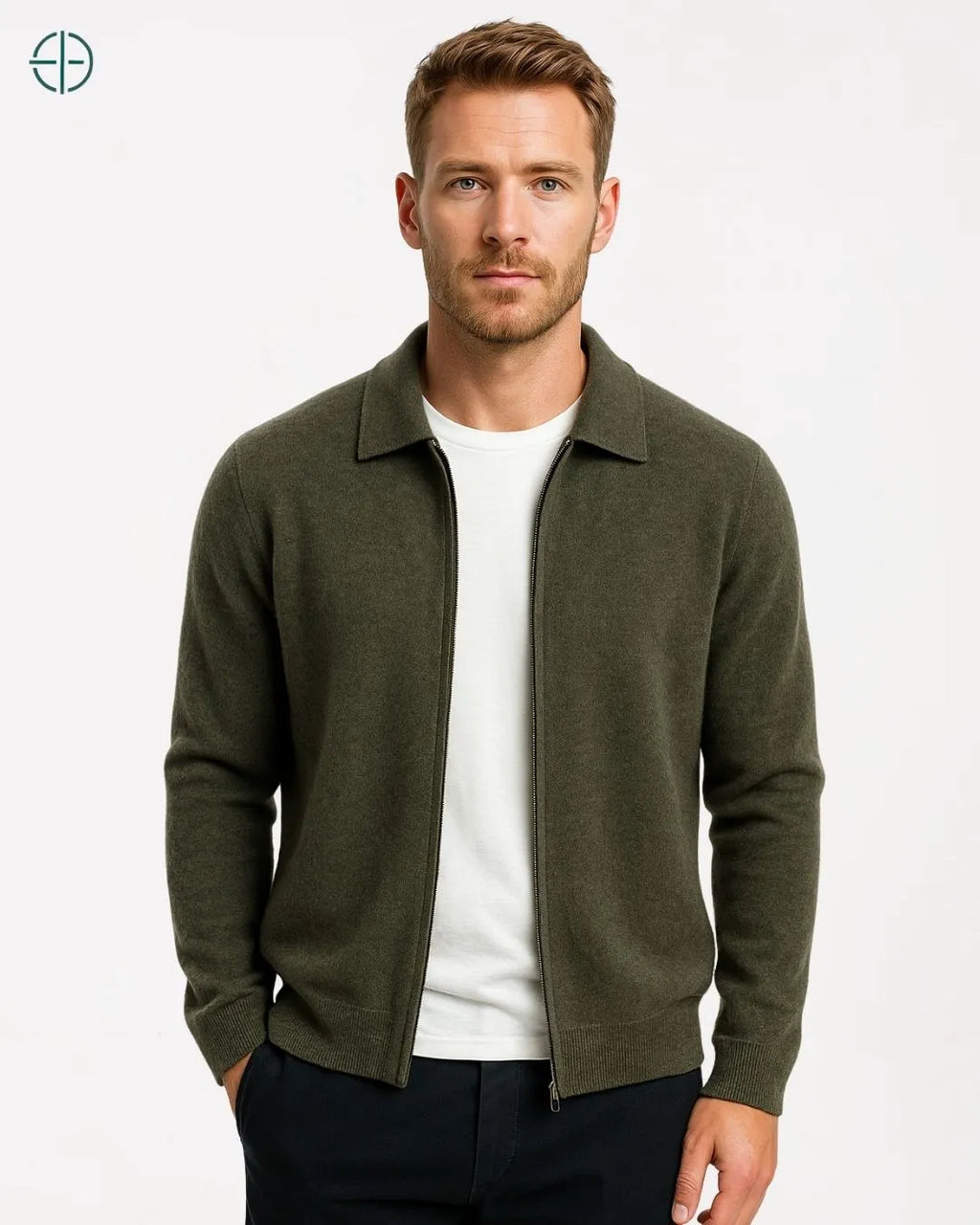 Cardigan Lapela 100% Caxemira Masculino | Rest Money™