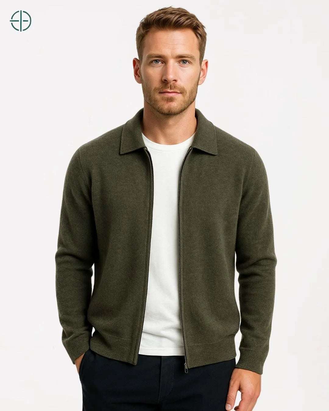 Cardigan Lapela 100% Caxemira Masculino | Rest Money™