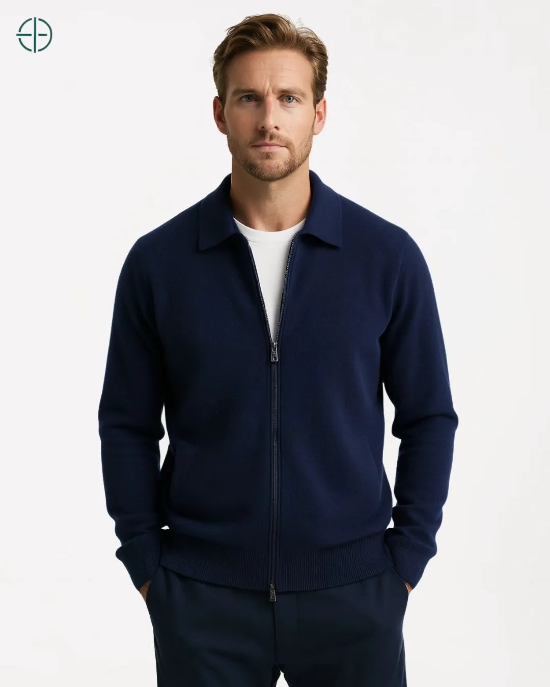 Cardigan Lapela 100% Caxemira Masculino | Rest Money™