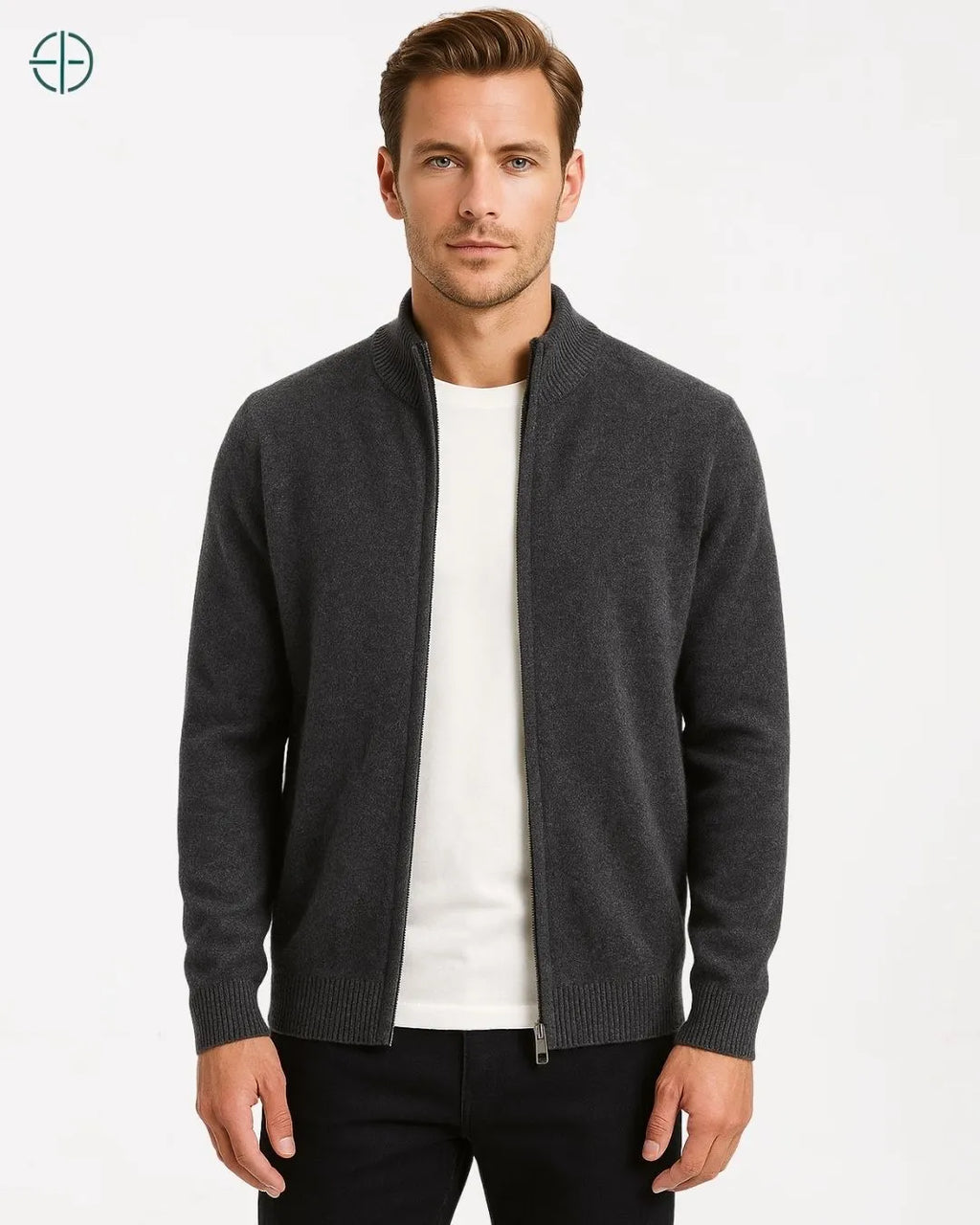 Cardigan Masculino Manga Longa 100% Caxemira | Rest Money™