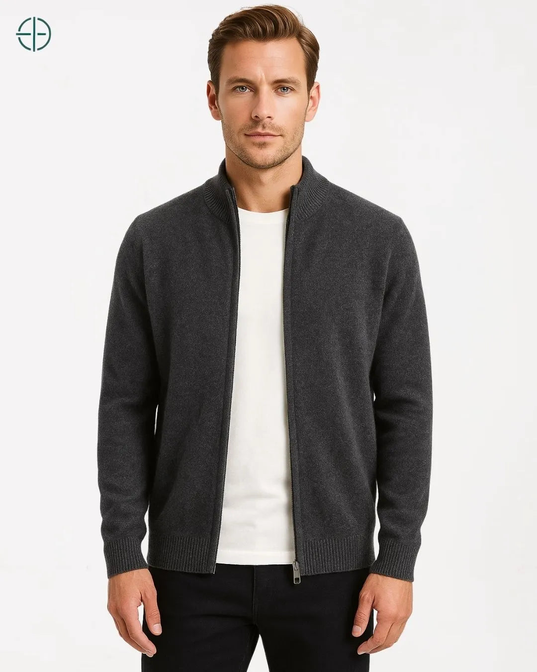 Cardigan Masculino Manga Longa 100% Caxemira | Rest Money™