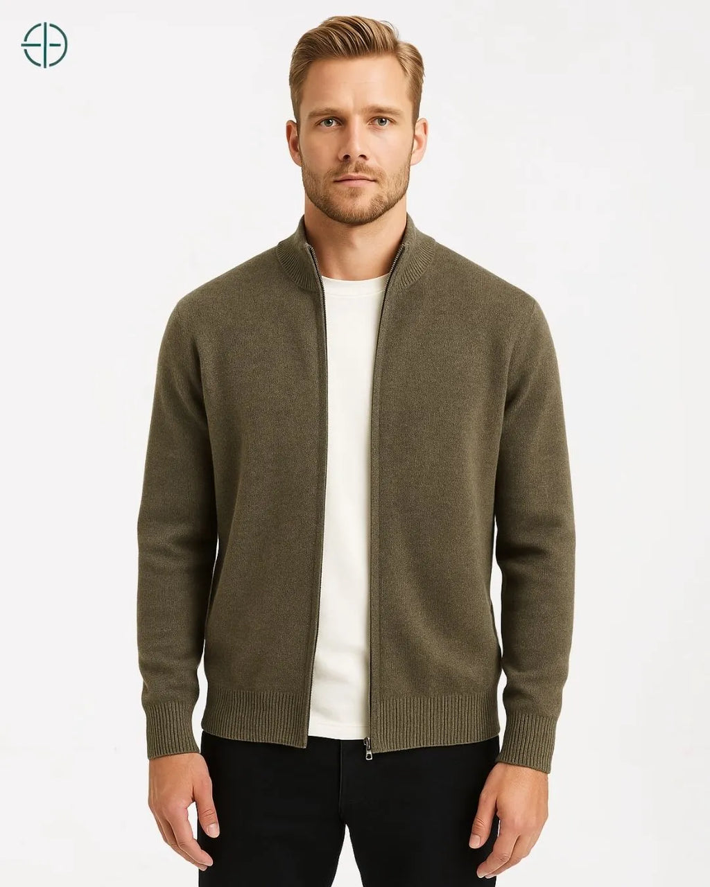 Cardigan Masculino Manga Longa 100% Caxemira | Rest Money™