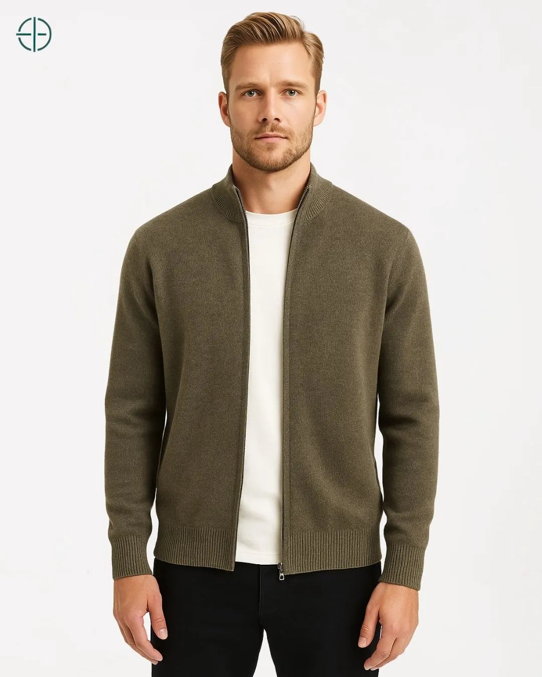 Cardigan Masculino Manga Longa 100% Caxemira | Rest Money™