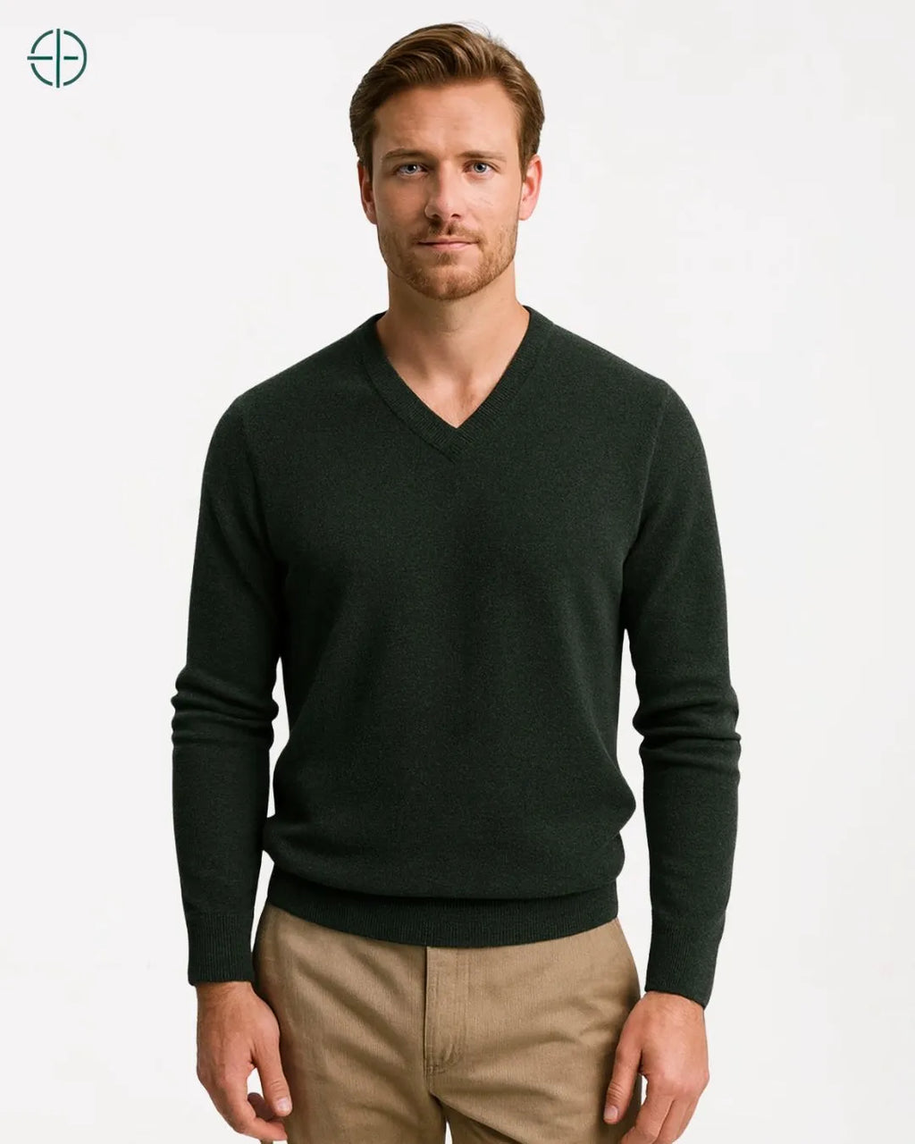 Casaco Engrossado Gola V 100% Caxemira | Rest Money™