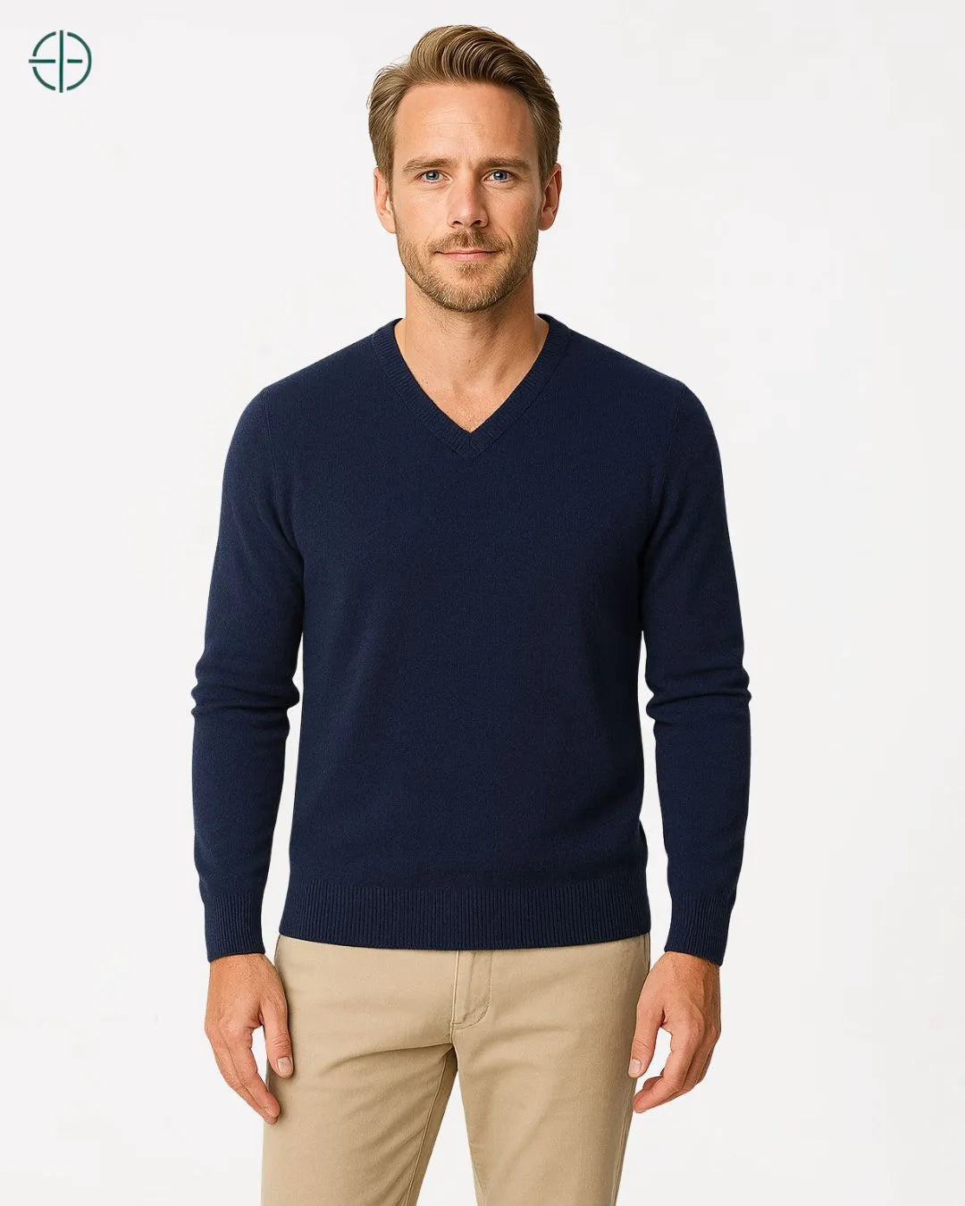 Casaco Engrossado Gola V 100% Caxemira | Rest Money™