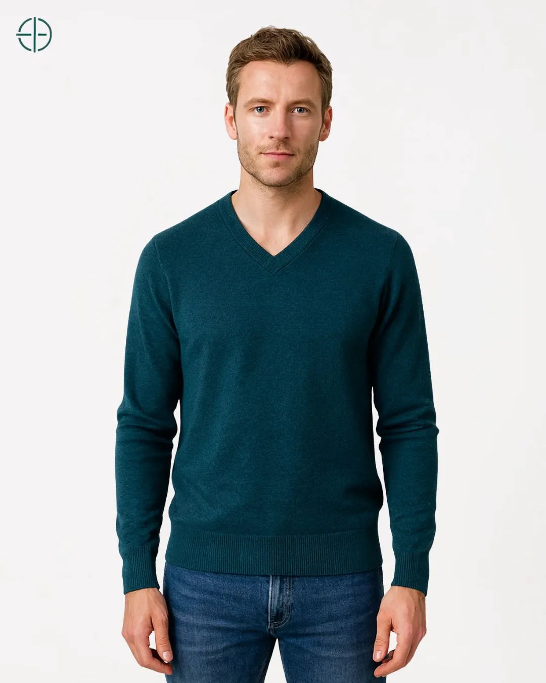 Casaco Engrossado Gola V 100% Caxemira | Rest Money™