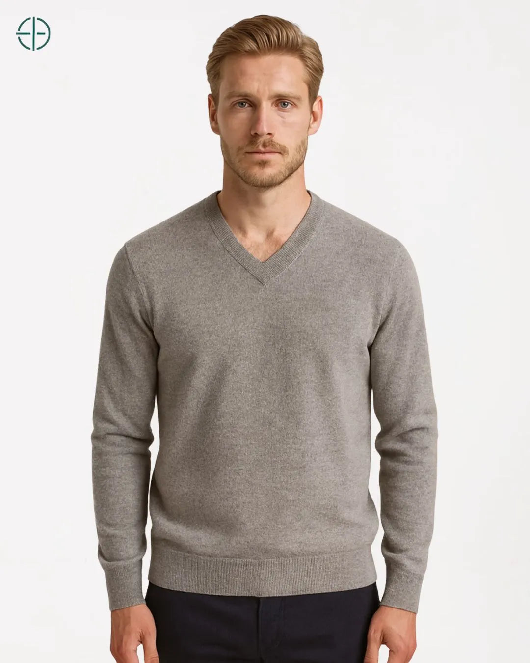 Casaco Engrossado Gola V 100% Caxemira | Rest Money™