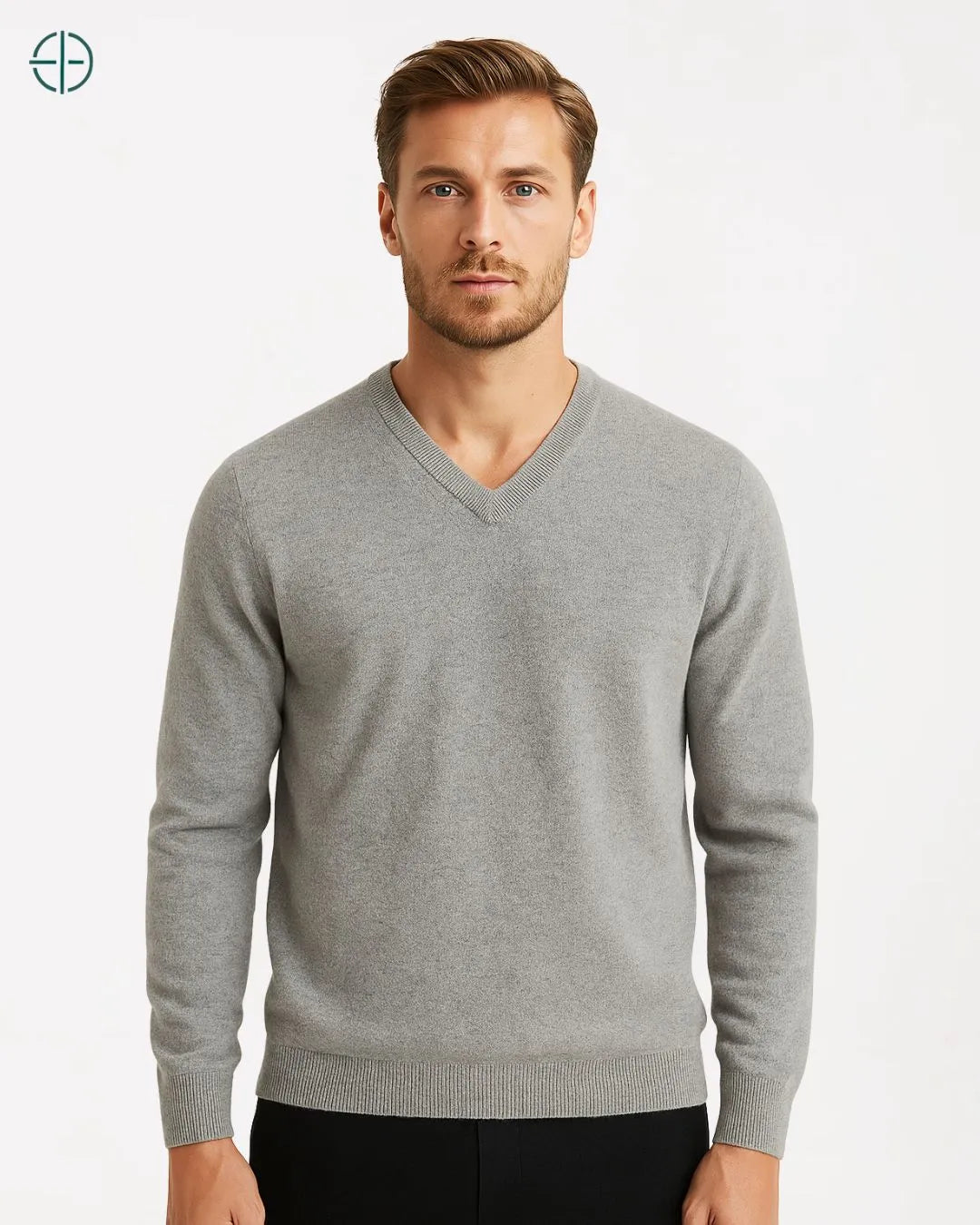 Casaco Engrossado Gola V 100% Caxemira | Rest Money™