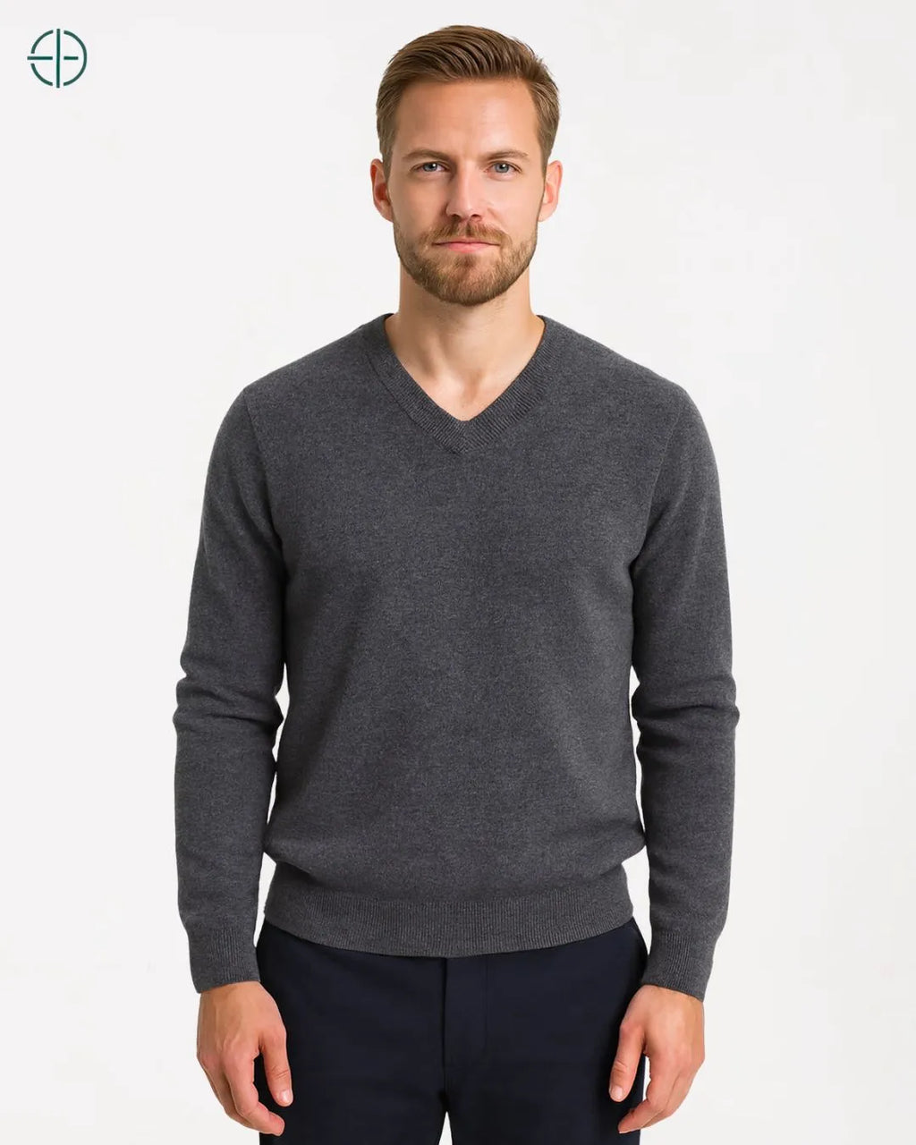 Casaco Engrossado Gola V 100% Caxemira | Rest Money™