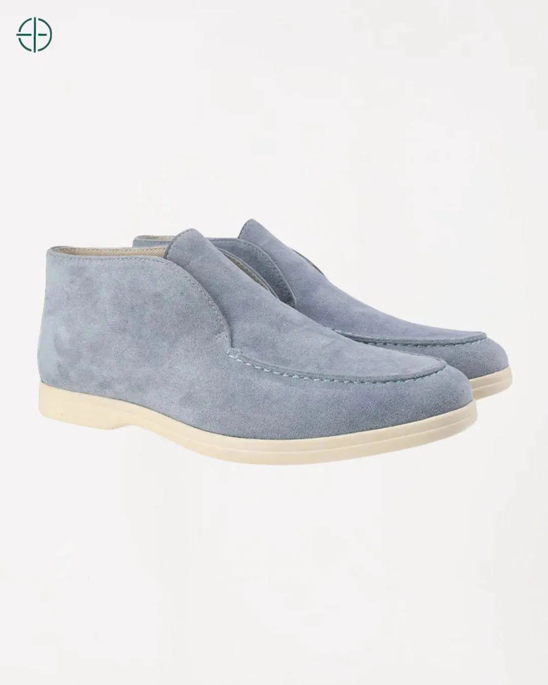 Mocassim Alto de Camurça Azul Neblina | Rest Money™