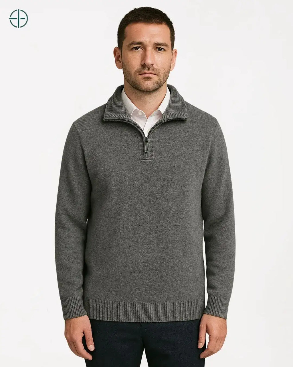 Pulôver Meio Zíper 100% Caxemira | Rest Money™