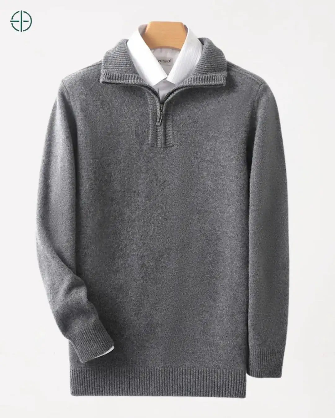 Pulôver Meio Zíper 100% Caxemira | Rest Money™