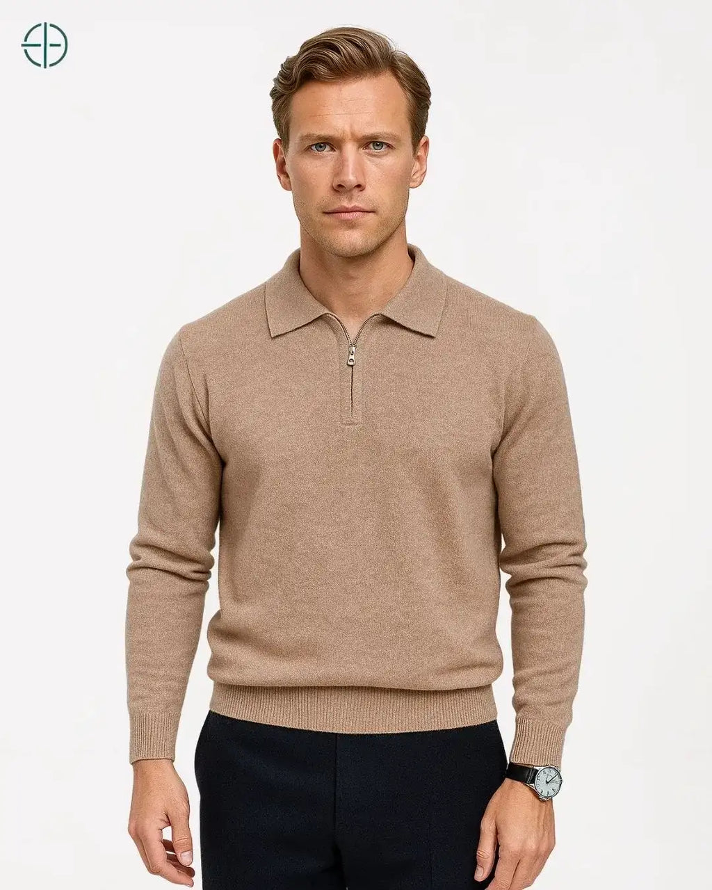 Pulôver Nobre Gola Polo 100% Caxemira | Rest Money™