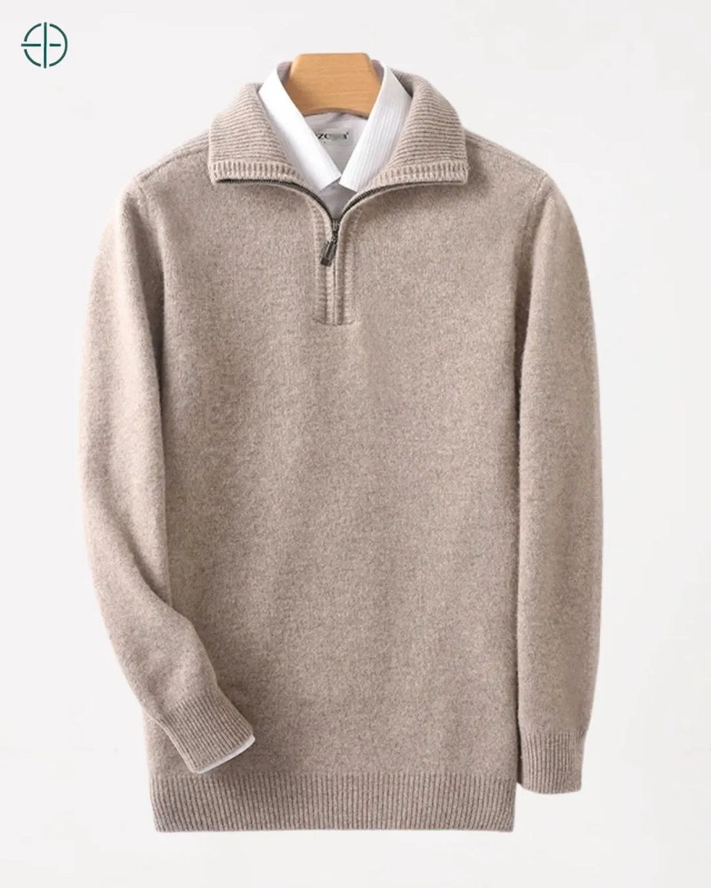 Pulôver Meio Zíper 100% Caxemira | Rest Money™