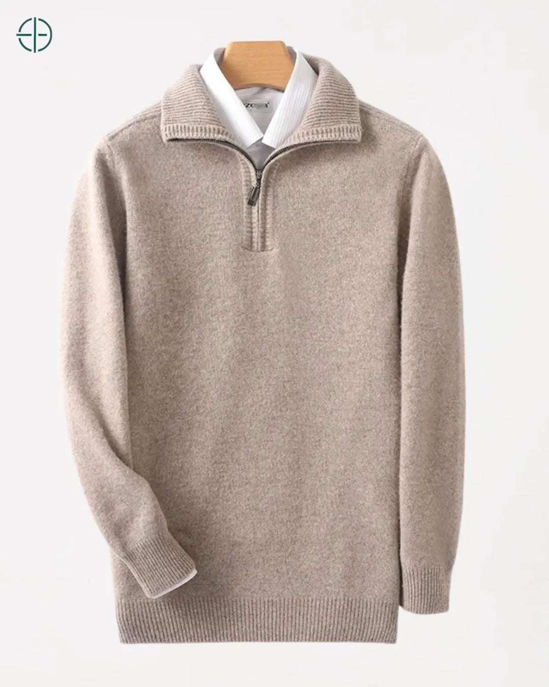 Pulôver Meio Zíper 100% Caxemira | Rest Money™
