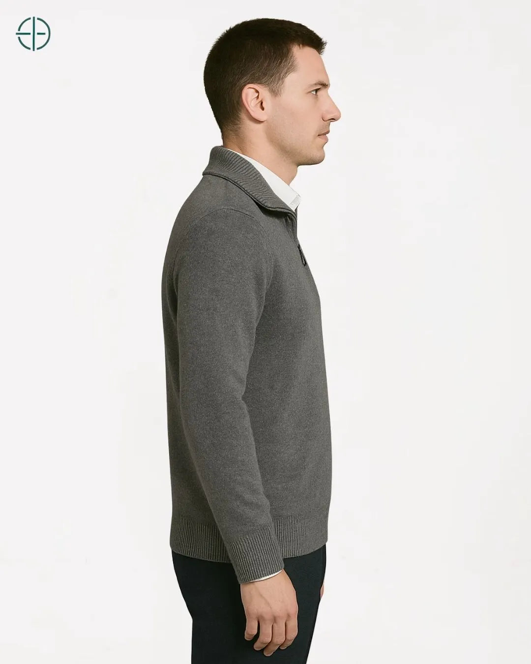 Pulôver Meio Zíper 100% Caxemira | Rest Money™