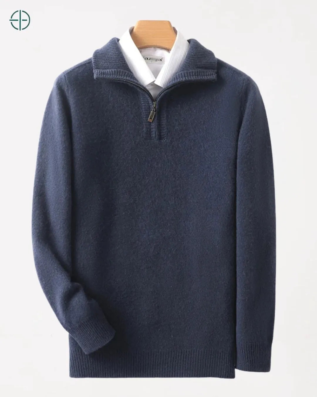 Pulôver Meio Zíper 100% Caxemira | Rest Money™