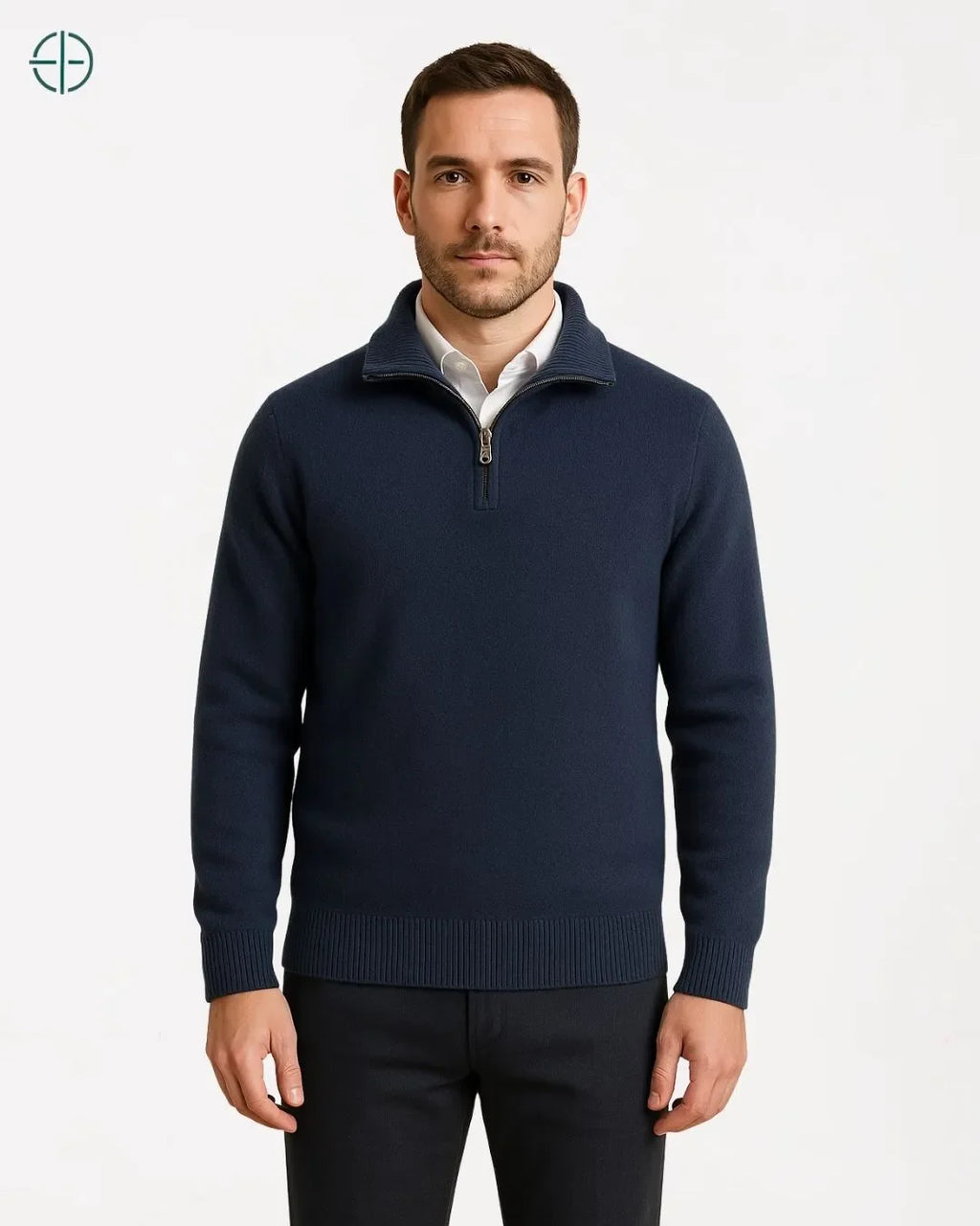 Pulôver Meio Zíper 100% Caxemira | Rest Money™
