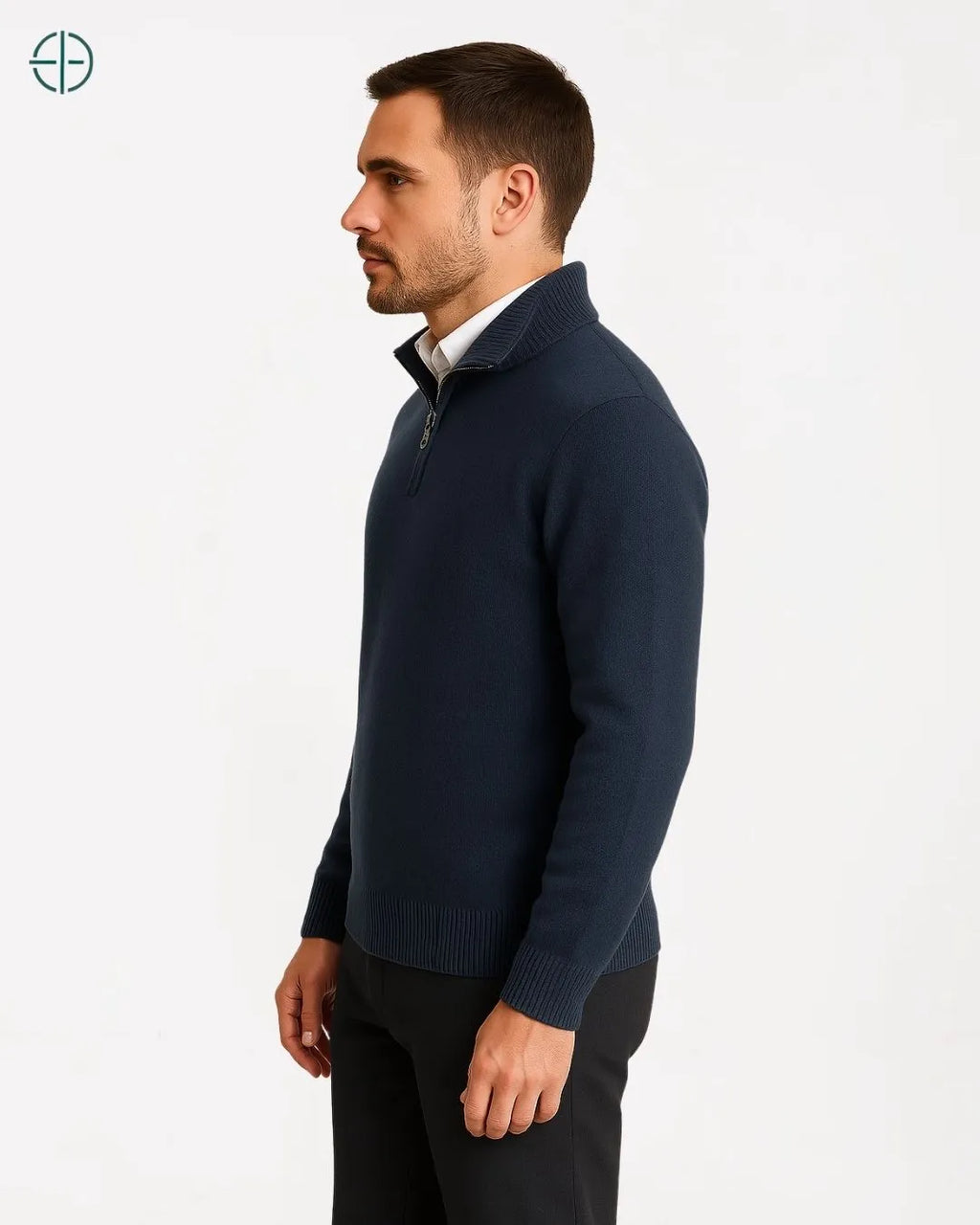 Pulôver Meio Zíper 100% Caxemira | Rest Money™